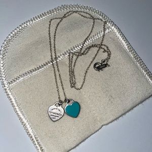 Tiffany & Co Blue Double Heart Pendant necklace